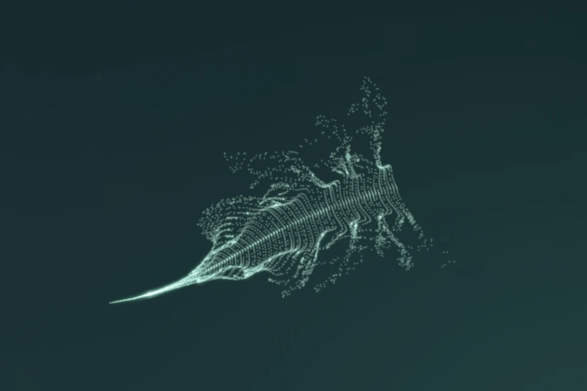 Orin the Tarantor illuminated in open water